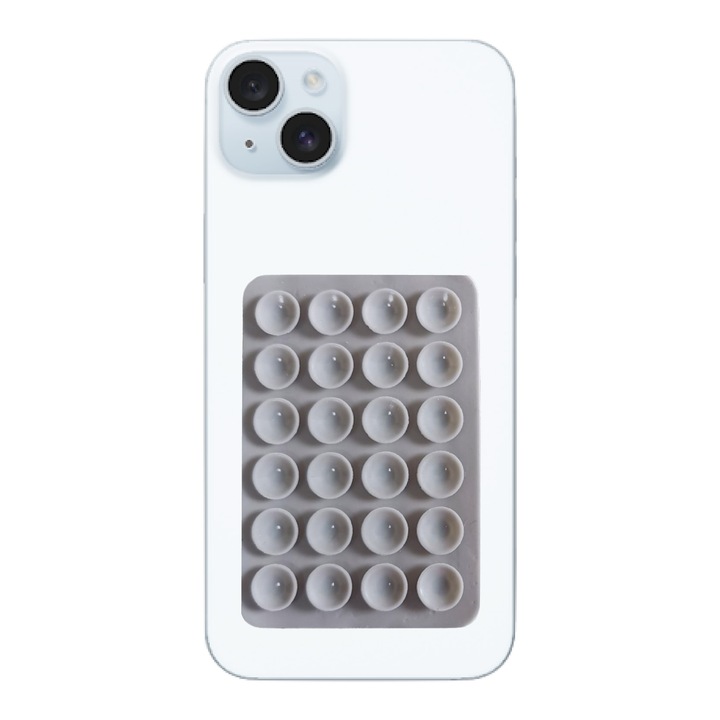 FanFox™ telefontok, Iphone 15-höz, szilikon tapadókoronggal, szürke
