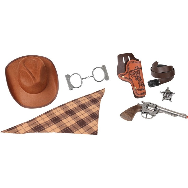 Set arme de jucarie Luka, cu palarie de cowboy