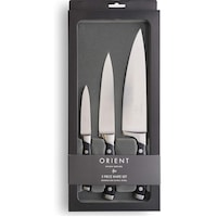 Set de cutite pentru bucatarie, Orient, Origin Series, 3 piese, premium, Otel Inoxidabil german X50 Ultra+, Negru
