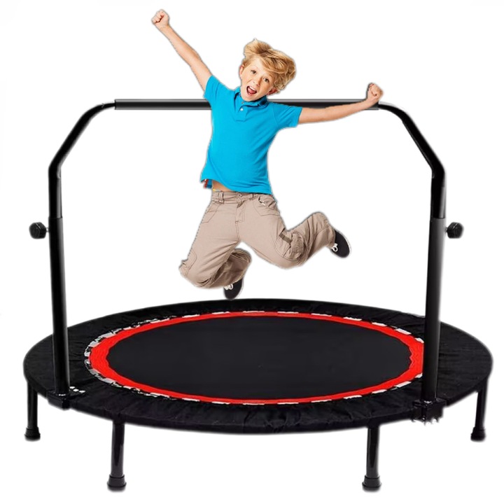 Fitness Sport trambulin állítható fogantyúval, Wurdan, Terhelhetőség 300 kg, Beltéri és Kültéri, Összecsukható