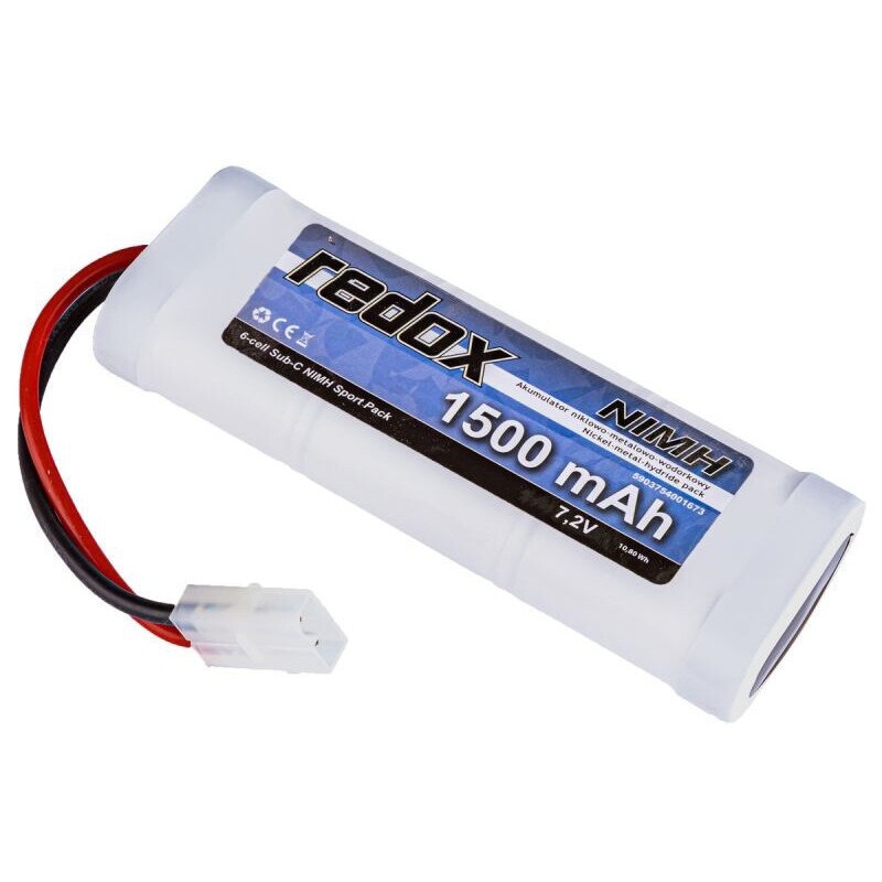 Acumulator NiMH Redox, 1500 mAh, 7.2V, 13x4.6x2.4cm, conector