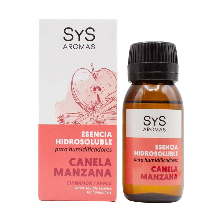 Етерично масло SyS Aromas Natural essence Brumaroma, Дифузер, Овлажнител, Канела и ябълка, 50 мл