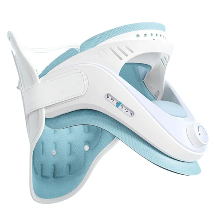 Guler Cervical pentru Spondiloza si Hernie Cervicala, Dispozitiv pentru Ameliorarea Durerii Gatului si a Umerilor Alb