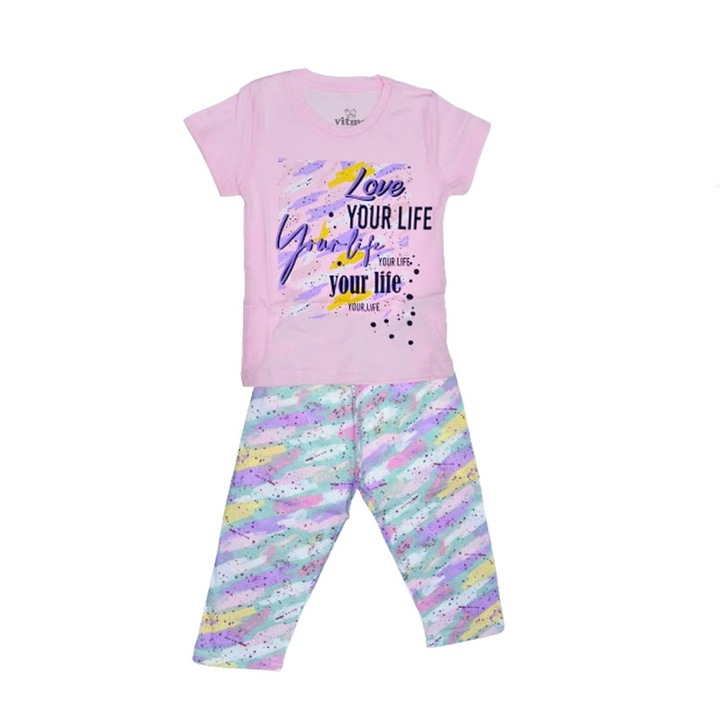 Pizsama lányoknak Mini Junior PJ-76748, Pink 109841