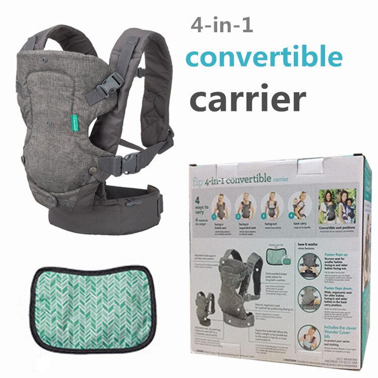 Infantino Flip Breathable Marsupio 4-in-1 – Porta Bebè Da 3,6 A 14,5 Kg, Leggero, Traspirante E Regolabile