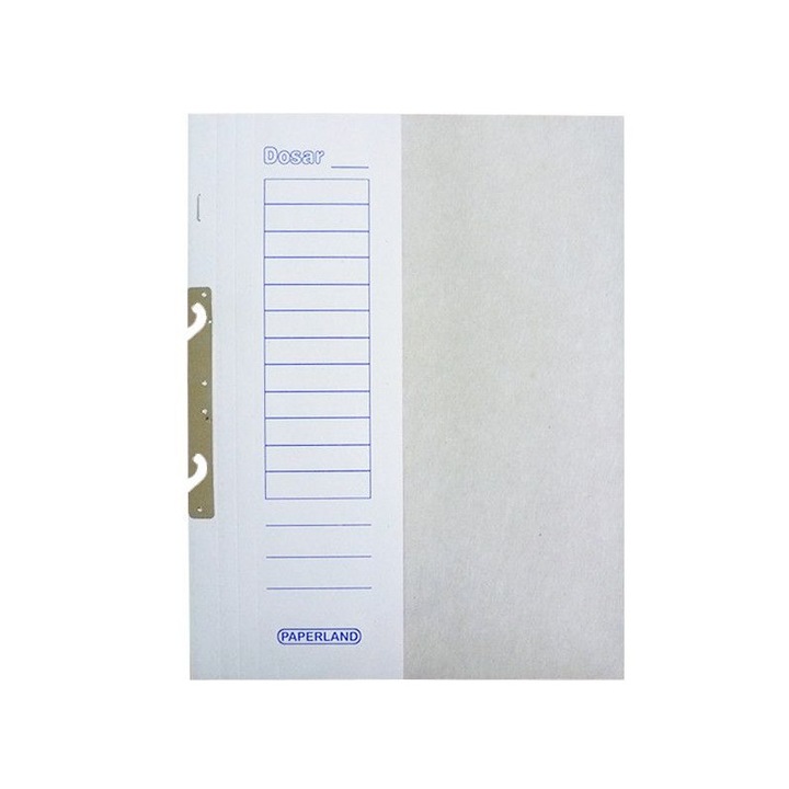 Комплект 50 1/2 папки с телбод, PAPERLAND, от картон, бели, 230g/m2
