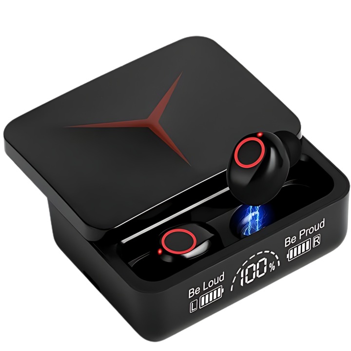 Bluetooth 5.3 S DEPOT® слушалки с двоен LED дисплей, кутия за зареждане, бързо зареждане, IP7 водоустойчив