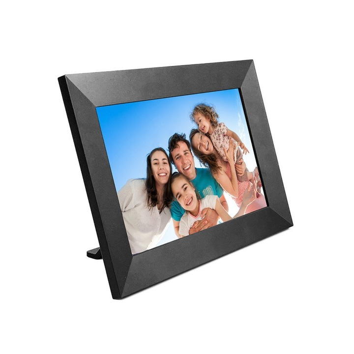 10,1 hüvelykes digitális képkeret érintőképernyővel, DABISY, beépített 8 GB memória, dedikált Frameo alkalmazás, 1280x800 felbontás, videolejátszó, Wifi kapcsolat, memóriakártya támogatása nem tartozék, elegáns design, fekete