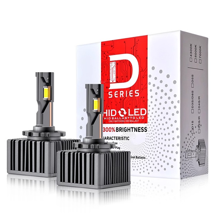 Set Becuri LED Conversie SERIES D1S, 35W, 6000K, Canbus, Radiator Aluminiu, Set 2 buc, IP68