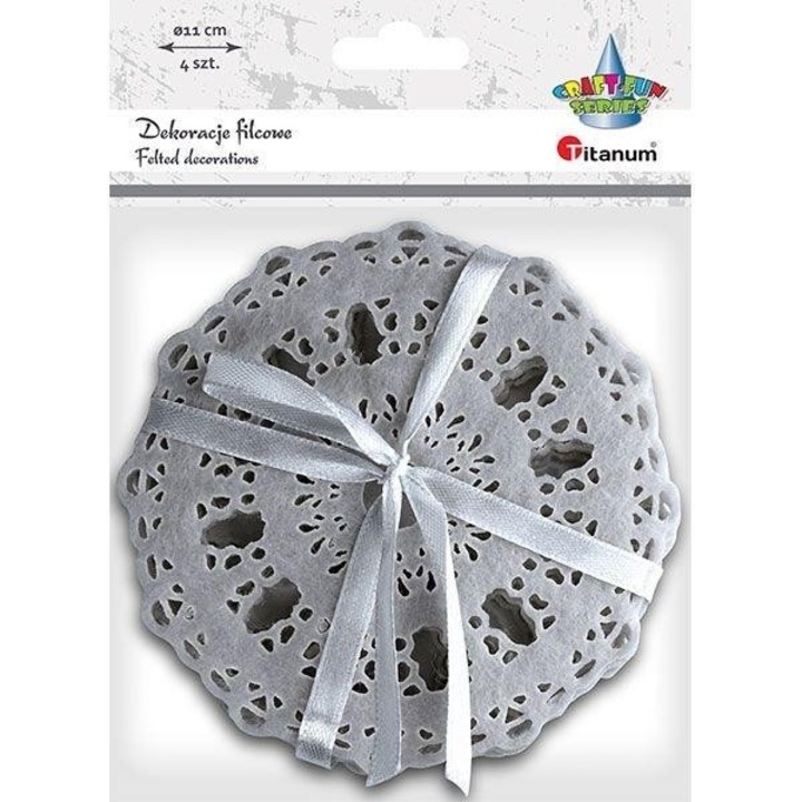 4 db dekoratív filc készlet, titán, szürke, 160x140x12 mm