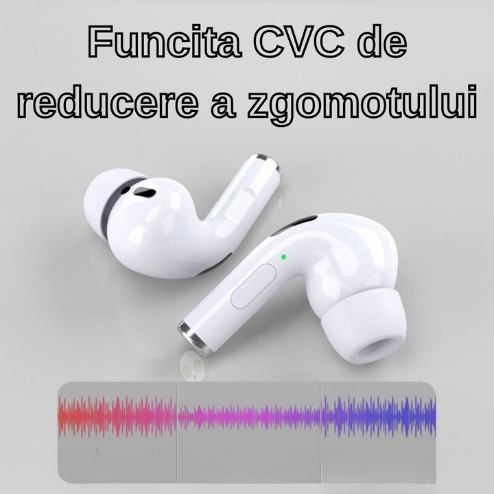Casti Wireless Air Pro 3, Smart Touch cu Carcasa de Incarcare Compatibile cu Apple si Android, Experienta Audio Superioara si Confort Maxim pentru Activitati Fitness si Utilizare Zilnica