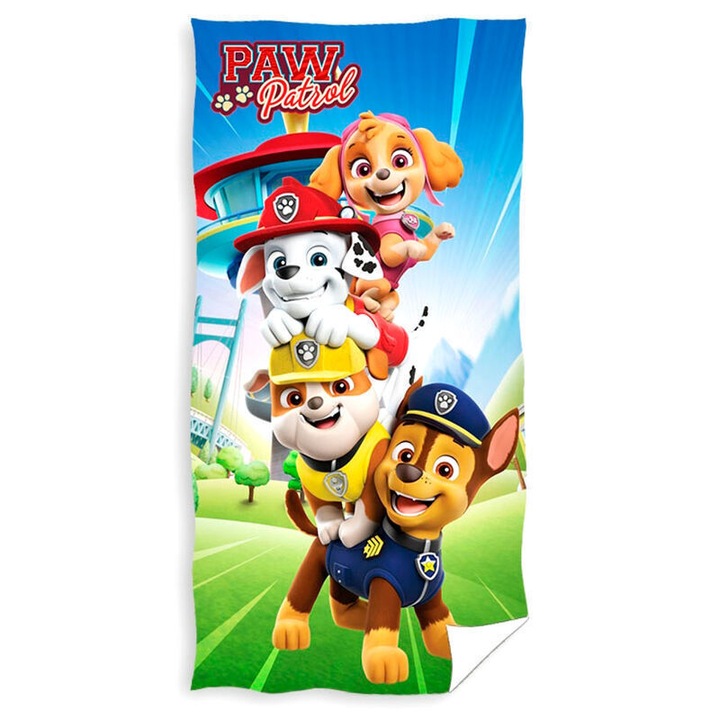 Prosop de baie pentru copii, multicolor, 70 x 140 cm, Team, Paw Patrol