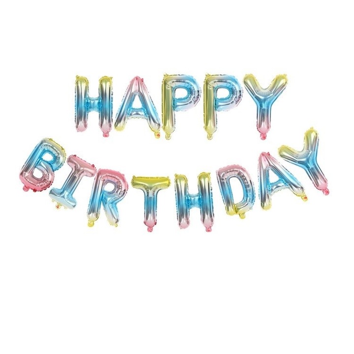 Комплект фолиеви балони, Flippy, модел Happy Birthday, 40 см, многоцветен вариант 2