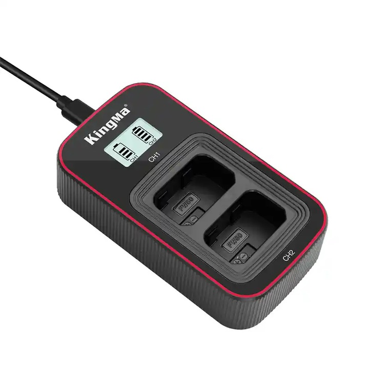 Incarcator baterie, Kingma, LCD dual NP-FW50 Incarcator USB pentru Sony Alpha A6400, A6000, A6300, A6500, A5100, A7, A7II, A7RII, A7SII, A7S, A7S2, A7R, A7RII, A55, RX10