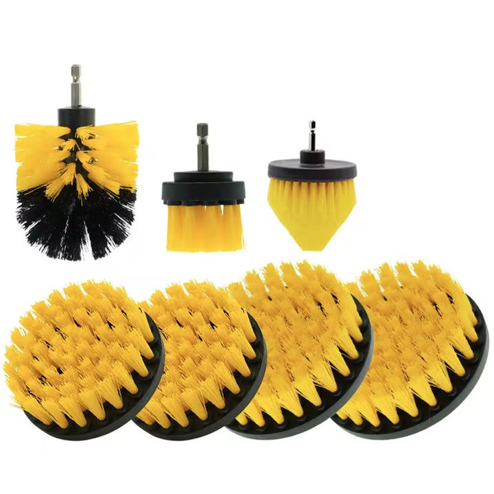 Set 7 perii Trendmark, pentru mocheta si uz caznic/profesional, cu adaptor pentru bormasina