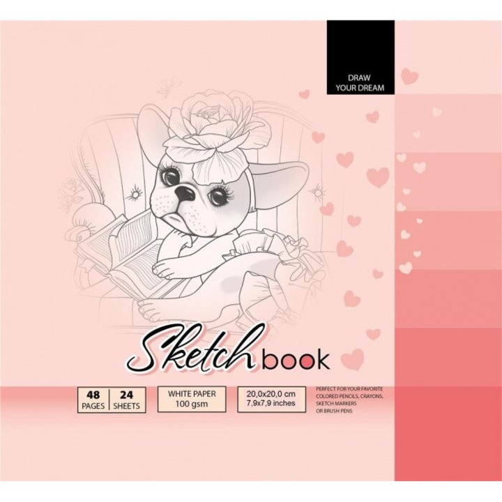 Bloc de desen Fresh, 48 pagini, 100g/m2, 206x206mm