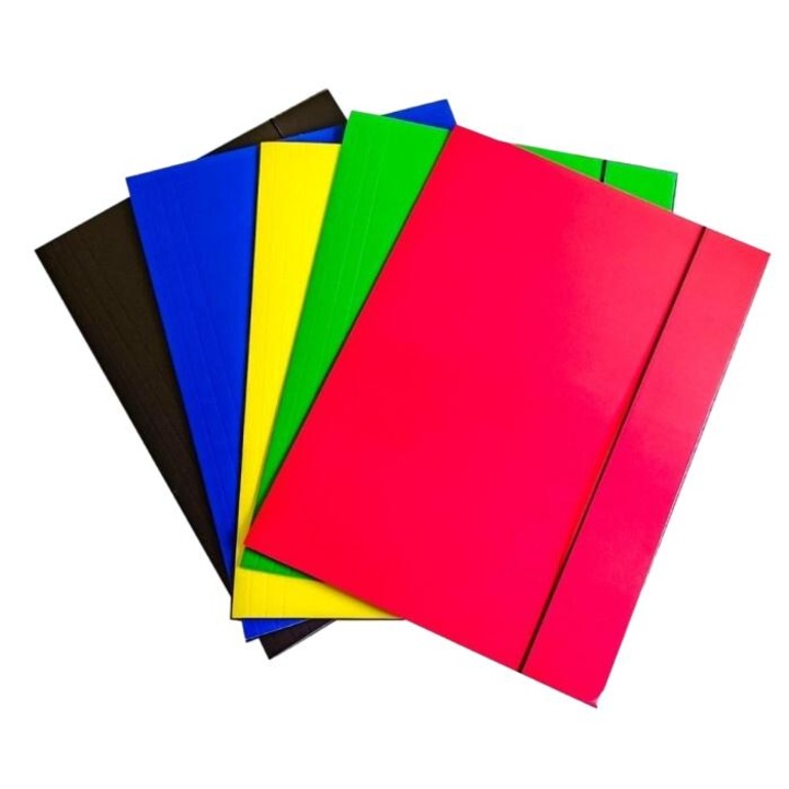 Комплект 10 броя папки А4, Wektor, с ластик, многоцветни