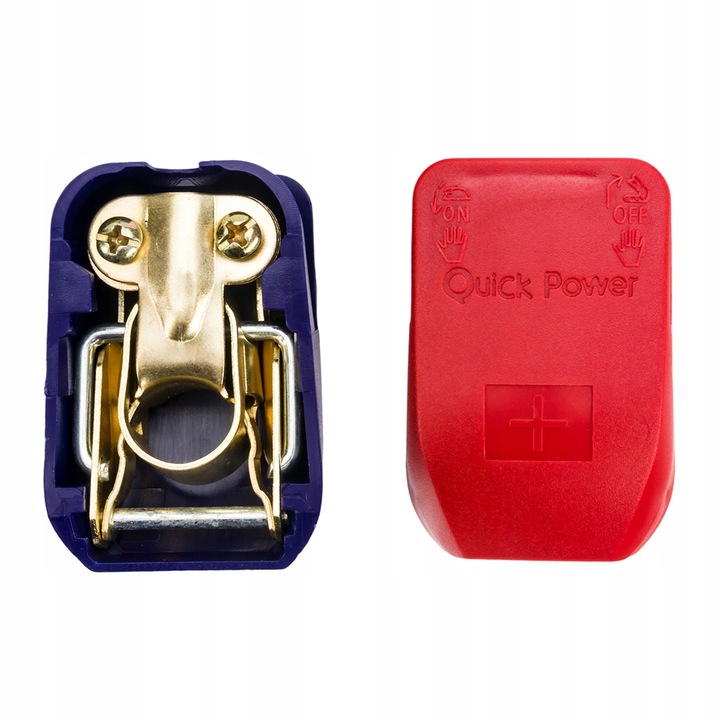 Клещи, Комплект самозаключващи се скоби, Бърз монтаж, Бързо разкачане, Подходящ за стандартни терминали, 68 x 44 мм, Червен/Син