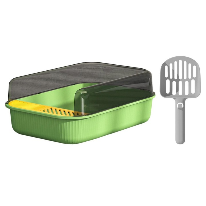 Котешка тоалетна, размер 50, 5x34, 5x18, 5 см, цвят Светло зелено ABYZ™