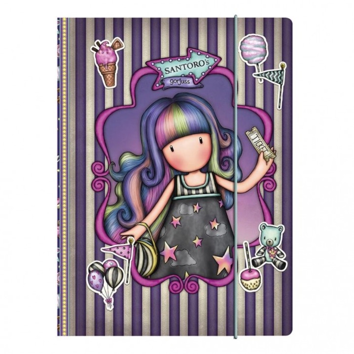 Mapa foi A4, Santoro, Plastic, Cu elastic, Multicolor