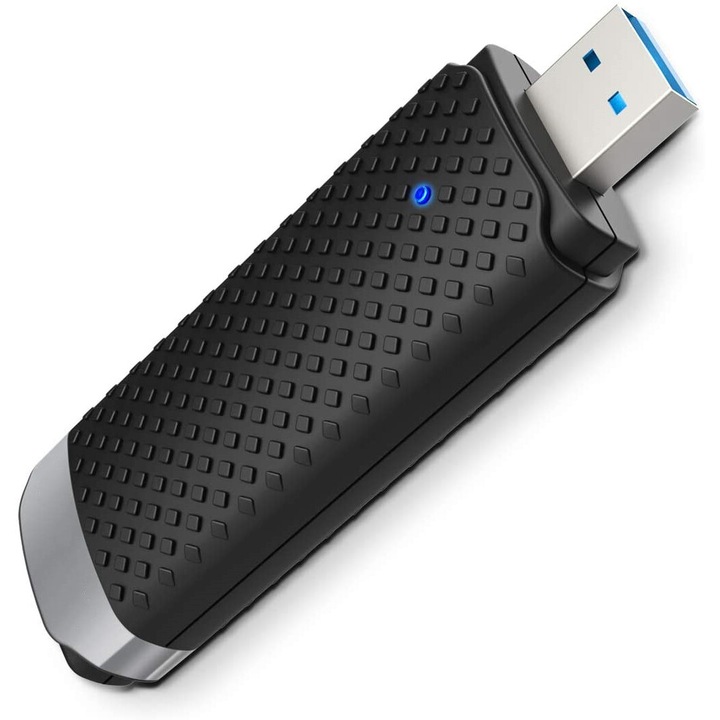 Адаптер WiFi USB 3.0 BGHYHYHI AC1300Mbps, двулентов 5GHz и 2.4GHz, съвместим с Windows и Mac, Plug and Play