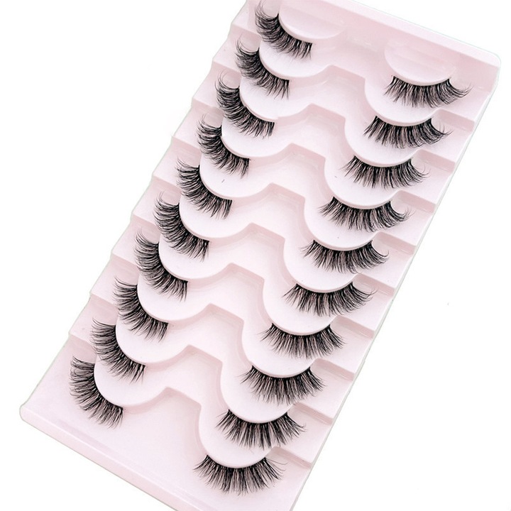 Gene false naturale jumatate, Peysaitr, banda transparenta, usor de personalizat, 1 set