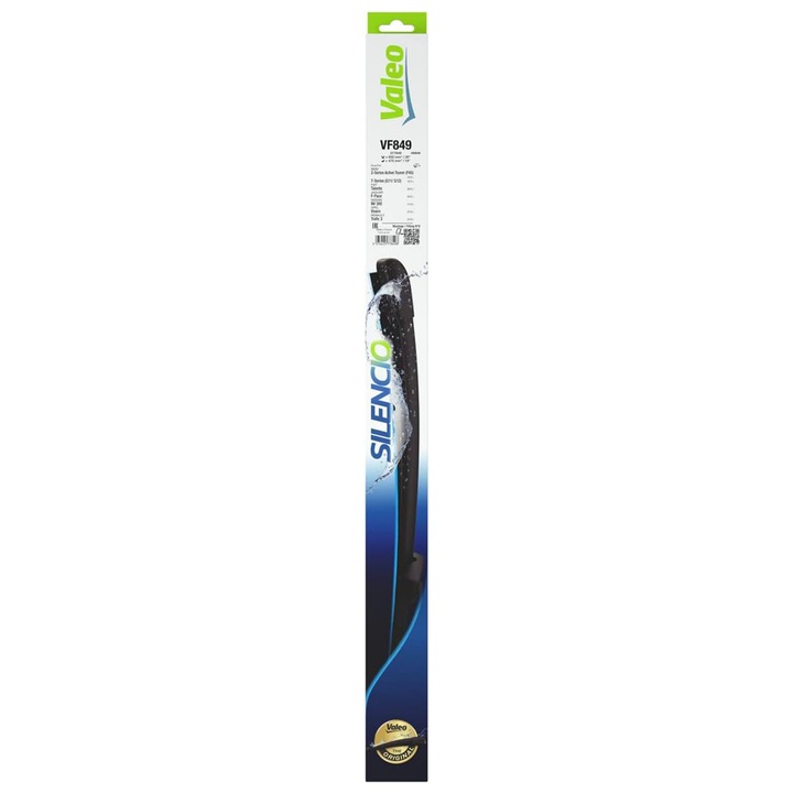 Комплект чистачки Valeo Silencio 650/475mm VF849 за BMW Series 2, Series 5, Series 7, Fiat Talento, Jaguar F-Pace, Land Rover Range Rover Velar, Opel Vivaro, Renault Traffic, Austral