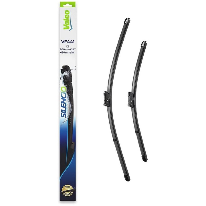 Комплект чистачки Valeo Silencio 600/450mm VF441 за Alfa Romeo Giulietta, Fiat Bravo, Hyundai i30, Kia Ceed, Peugeot 308, Skoda Superb II, VW Caddy, Touran