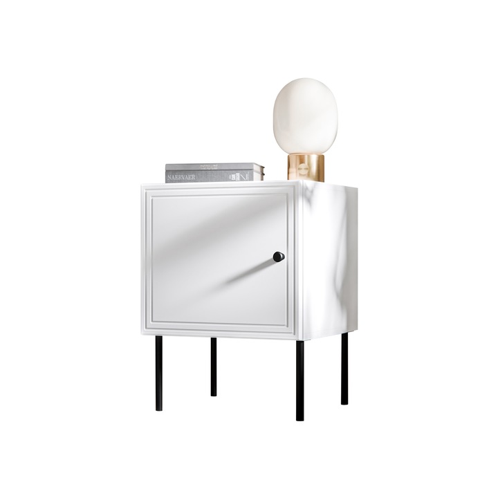 Set 2 Noptiera Gudzup Bis, MIRJAN24, alb, 37x45x59 cm