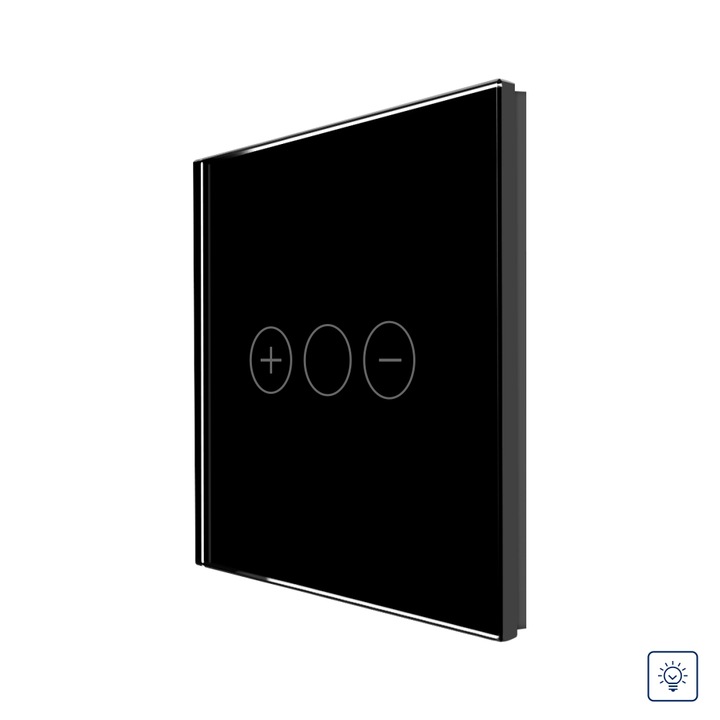 LUXION Fényerőszabályzós Dimmer Üveg Érintőkapcsoló Panel, Fekete