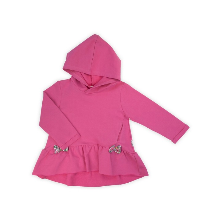 Hanorac cu gluga fete, Nicol, Bumbac, Roz, Roz