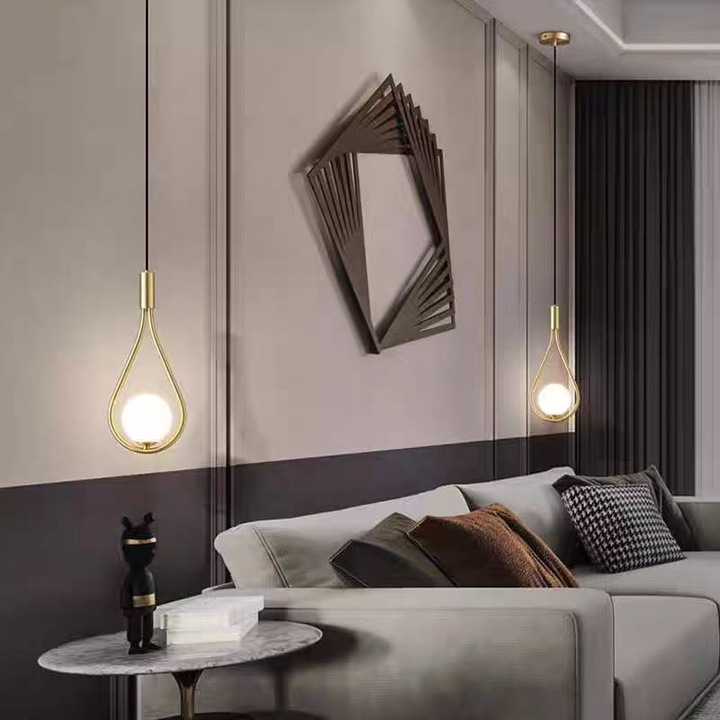 Lustra cablu 1 bec culoare gold