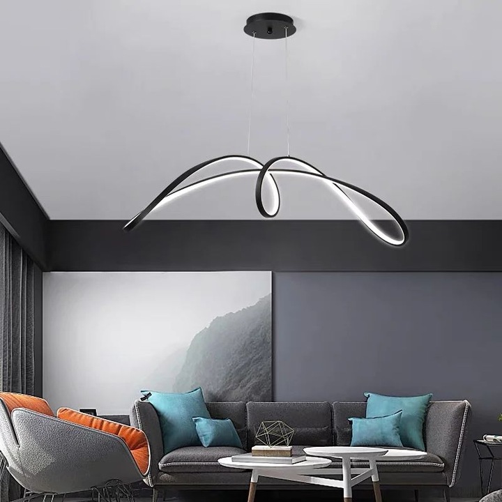 LED полилей JIJU® с 2.4G wifi дистанционно управление светлина/студено/топло/неутрално регулируем интензитет Черен