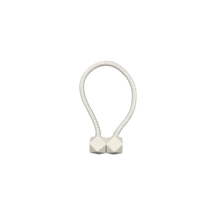 Magnet decorativ pentru draperii si perdele, design tip cub, 45 cm, poliester, alb, Dactylion®