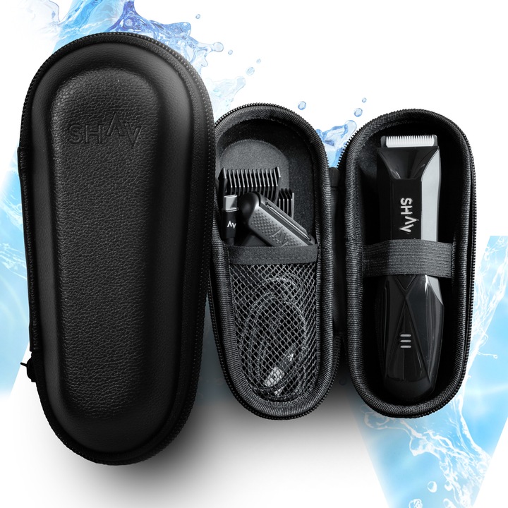 Husa de tuns Profesionale - Shav™, Carcasa de ras electric, Etui transport, rigida impermeabila, de protectie