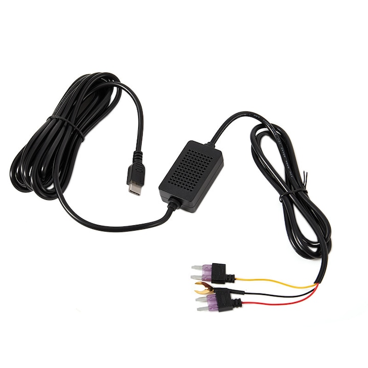 USB-C комплект за постоянно захранване на DVR камерата на автомобила към панела с предпазители, съвместим с XiaoMi 70Mai Y, 3 проводника, кабел 3.5m, вход 12v/24v, изход, 5v-3A Dash Kit