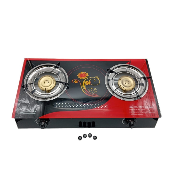 Aragaz plita sticla doua ochiuri, alimentare GPL Butelie 70x37x9 cm