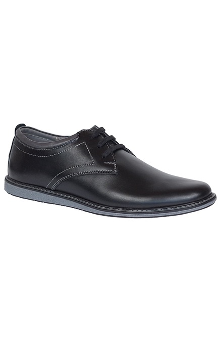 Pantofi barbati casual din piele naturala 339NBOX, Negru