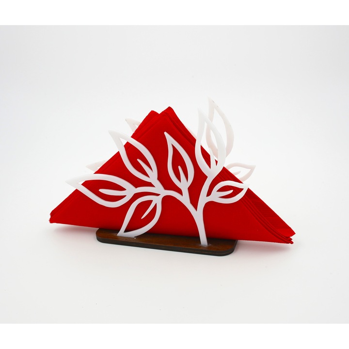 Suport servetele din lemn si sticla acrilica