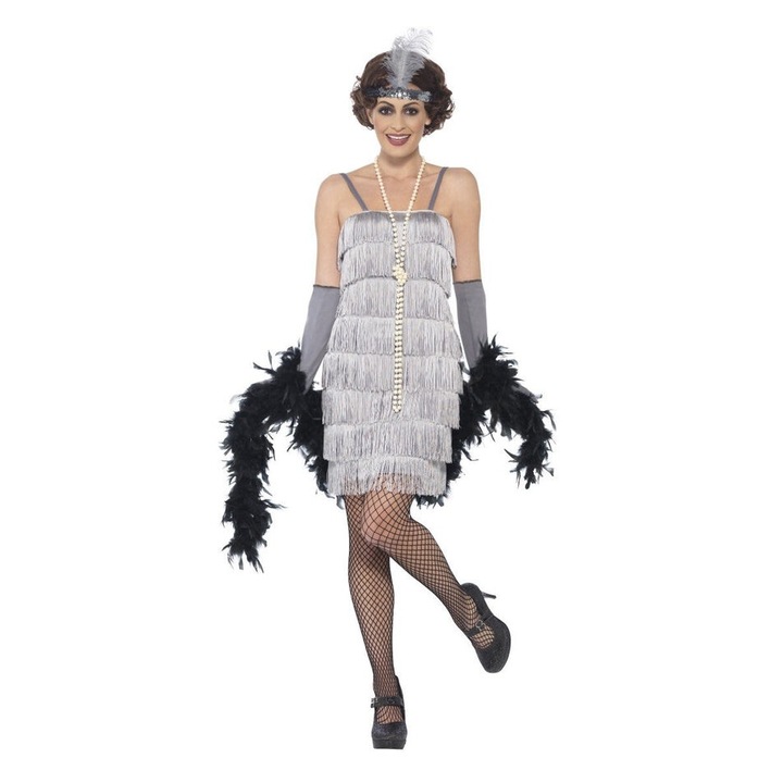 Costum rochie Flapper anii 20, poliester, Smiffy, L