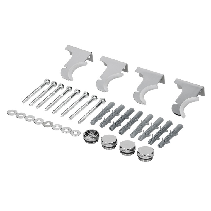 Скоба за стенен монтаж за радиатори LuxeBath, хромирана, метална, издръжлива