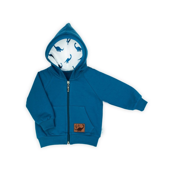 Nicol kapucnis pulover, pamut, sotetkek, Tengerészkék