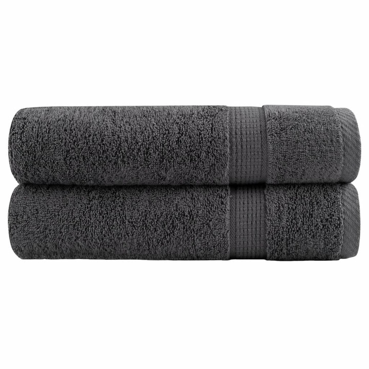 SOLUND vidaXL kéztörlő, 2 db, antracit, 50x100 cm, 600 gsm, 0.55 kg
