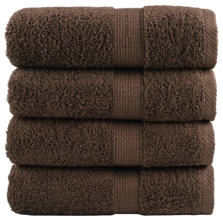 Prosoape oaspeti premium SOLUND, vidaXL, 4 buc. maro, 30x50cm, 600gsm, 0.33 kg