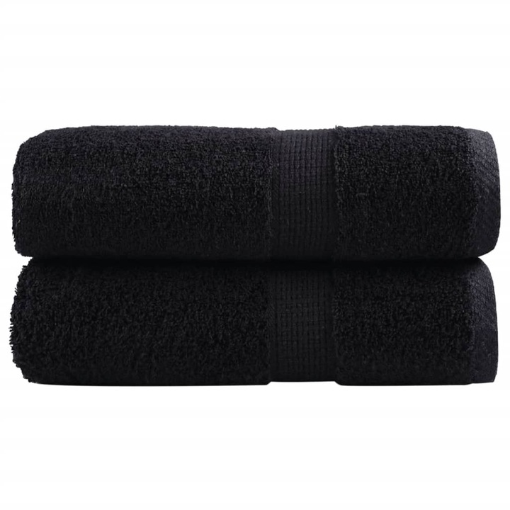 Prosoape oaspeti premium vidaXL, SOLUND, 2 buc. negru, 30x50 cm, 600 gsm, 0.16 kg
