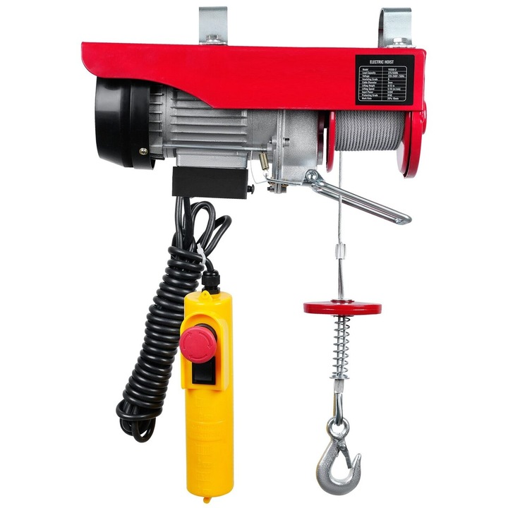 Electropalan 510 W, Telecomanda cu fir, Inaltime max de ridicare 6/12 m, viteza 10 m/min, capacitate 125 / 250 kg