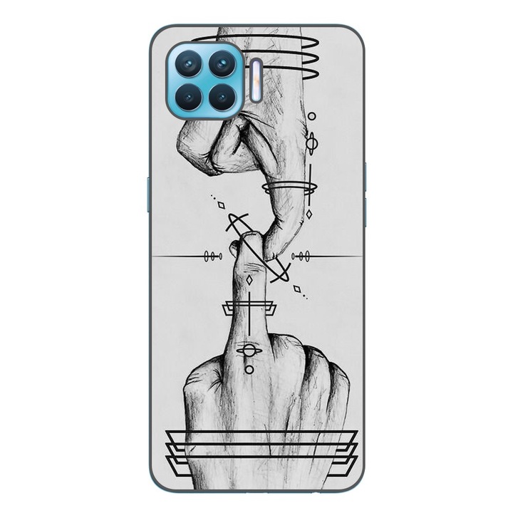 Капак, съвместим с Oppo Reno4 Lite Silicon Gel Tpu Model Universe Touch