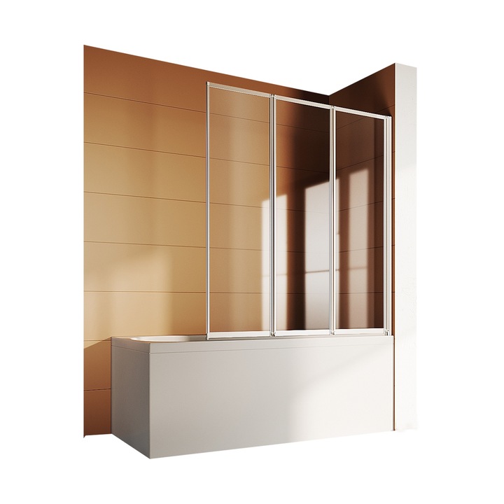 Paravan cada, Pliabil din 3 piese, 130x140 cm
