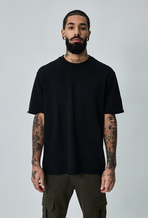 Férfi póló, 1146, Normal Fit, pamut, Fekete