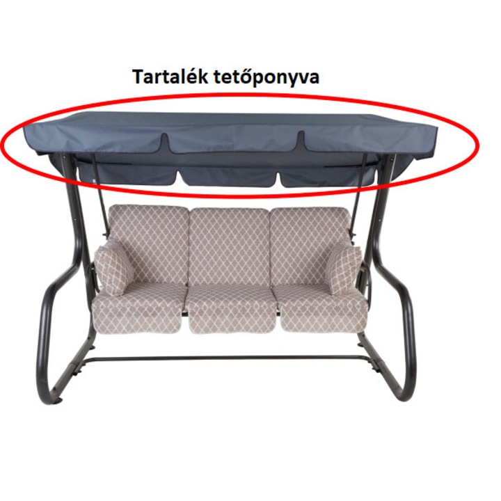 Dajar tartalék hintaágy tetőponyva a Rimini/Venezia hintaágyakhoz, sötétszürke